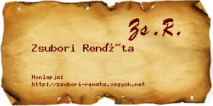 Zsubori Renáta névjegykártya